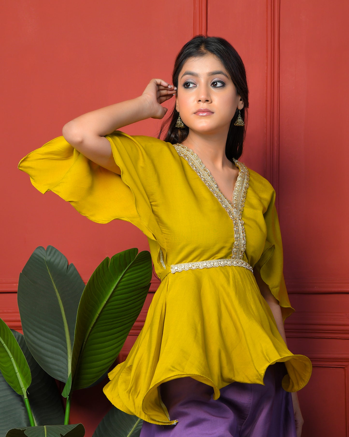 Olive Green Indo-Western Jumpsuit